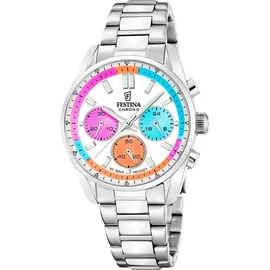 Festina F20753/7 Unisex-Uhr Boyfriend Chronograph Stahl/Multicolor