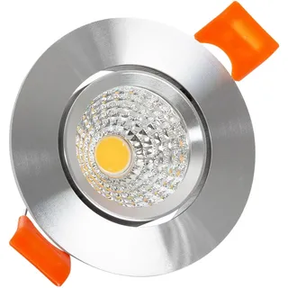 efectoLED Led Downlight Einbaustrahler 5W Rund cob CRI90 Ausschnitt ø 55 mm Silber No Flicker 5000K Kaltweiß