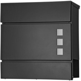 MuCoLa Briefkasten schwarz Wandbriefkasten Edelstahl Mailbox Zeitungsfach Letterbox 📪