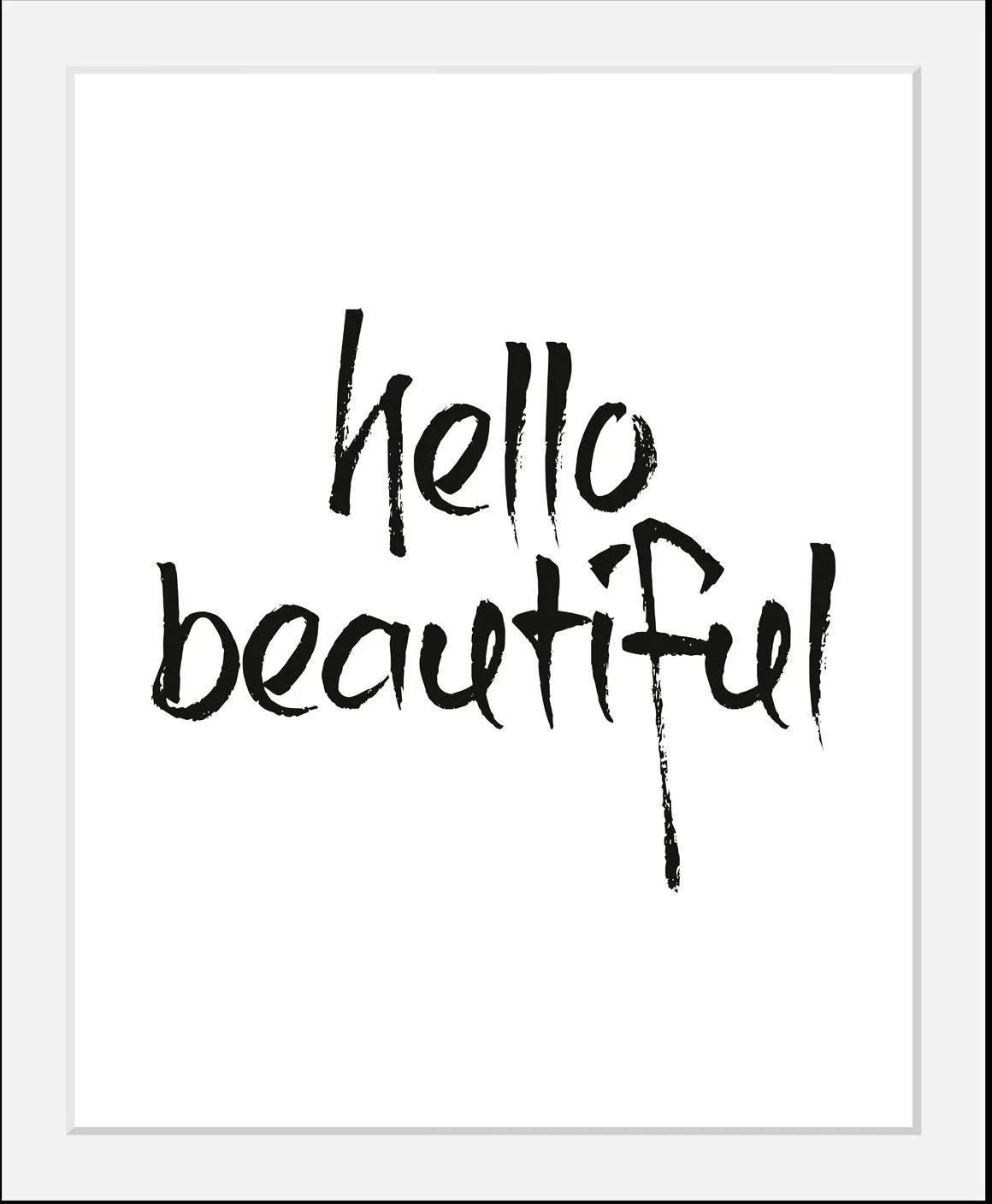 queence Bild »hello beautiful«, in 3 Größen, gerahmt queence schwarz