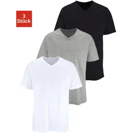 H.I.S. H.I.S T-Shirt mit V-Ausschnitt, V-neck, Unterziehshirt (3er-Pack) unifarben, V-neck, aus Baumwolle weiß 9/XXXL