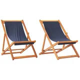 vidaXL Strandstuhl 2er Set Blau