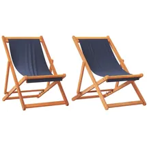 vidaXL Strandstuhl 2er Set Blau