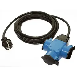 3fach Gummi-Verteiler AKTION blau, 10mH07RN-F3G1,5 Schutzkontaktstecker und 3-fach Kupplung, IP44