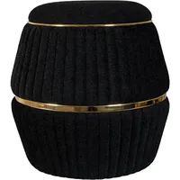 360 living Hocker Doric schwarz Baumwolle 53x53x52 cm -