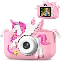 Kinderkamera, Einhorn Selfie Digital Kamera mit 32GB Karte, Weihnachts Geburtstagsgeschenk für Jungen und Mädchen, 1080P HD Kinder Kamera, Geschenke Spielzeug für 3 4 5 6 7 8 9 10 11 12 Jahre