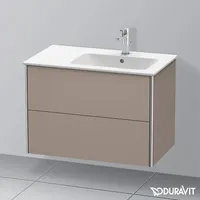 Duravit XSquare Waschtischunterschrank, 2 Schubkästen, Becken rechts, Basalt matt