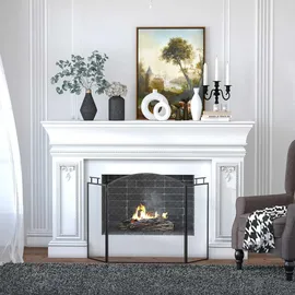 Homcom Kamingitter 128 x 2 x 76,5 cm schwarz