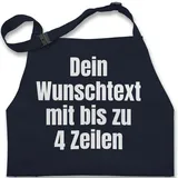 Kinderschürze Schürze Kinder Jungen Mädchen - Aufdruck selbst gestalten - Wunschtext I Eigener Text I Custom Text - 7-14 Jahre - Navy Blau - 4.zeilen junge personalisierte datum - 7-13 Jahre
