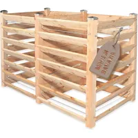 Gartenwelt Riegelsberger Moderner Komposter Duo ca. 80x153 cm Höhe 100 cm aus Lärchenholz Massivholz Steckkomposter Kompostsilo Holz Stecksystem