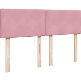 vidaXL Boxspringbett mit Matratze Rosa 140x200 cm Samt