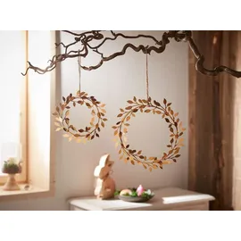 Frank-Flechtwaren Hänger Blätterkranz 2er Set Ø Braun