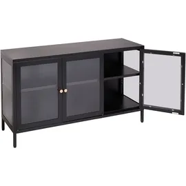 Beliani Sideboard mit Glastüren NEWPORT Metall 115 cm Schwarz