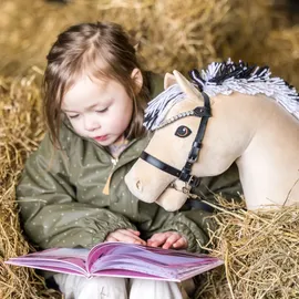 my hobby horse - Zaumzeug für Steckenpferde - schwarz mit silbernen Steinen