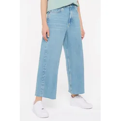 Mom-Jeans HARLEM SOUL Gr. 31, Normalgrößen, blau Damen Jeans mit offener Kante am Saum