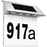 monzana Monzana® LED Hausnummer Solar Edelstahl Dämmerungssensor Beleuchtung Hausnummernleuchte Solarhausnummer