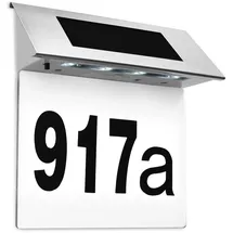 monzana Monzana® LED Hausnummer Solar Edelstahl Dämmerungssensor Beleuchtung Hausnummernleuchte Solarhausnummer