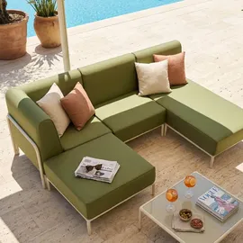 Oviala Modulares niedriges Gartenmöbel 4 Plätze Grün