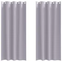 vidaXL Verdunkelungs-Vorhänge mit Ringen Metallic Grau