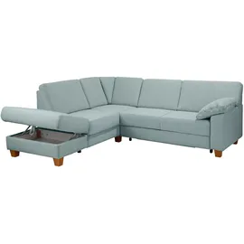 Home Affaire Ecksofa HOME AFFAIRE "Belfort L-Form", blau (aqua), B:243cm H:88cm T:91cm, Struktur fein ( 100% Polyester);Luxus-Microfaser ALTARA NUBUCK (100% Polyester);Luxus-Microfaser Vintageoptik(100% Polyester), Sofas, Ecksofa, mit Federkern, wahlweise mit