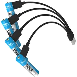 Vinnic - USB-C Wiederaufladbare Batterien (AAA - Micro) (4er Pack)