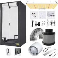 Nicegrow Growset für Einsteiger 60x60x140 cm Indoor Growbox Komplettset Growzelt