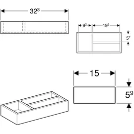 Geberit Schubladeneinsatz 500678001 32,3 x 5,9 x 15 cm