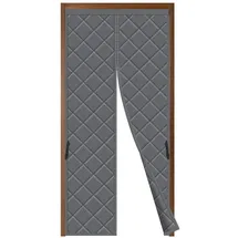 Sekey Magnet Thermo Türvorhang Kälteschutz Wärmeschutzvorhang Für Türen Wasserdicht Winddicht Energieeinsparung Thermvorhang Tür Grau, 90 X 210 Cm