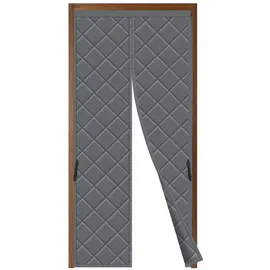 Sekey Magnet Thermo Türvorhang Kälteschutz Wärmeschutzvorhang Für Türen Wasserdicht Winddicht Energieeinsparung Thermvorhang Tür Grau, 90 X 210 Cm