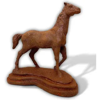 Aubaho Dekoobjekt Skulptur Pferd Statue Figur Eisen Rost Garten Dekoration 31cm Antik-St