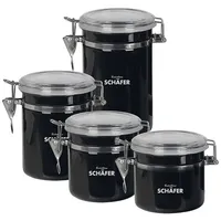 Schäfer Metallic Black/Silber/Rot Vorratsdosen-Set – 4-teilig - schwarz