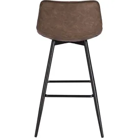 Woltu Barhocker 2er Set Designer Barstuhl Hocker Tresenhocker Bistrohocker mit Fußstütze Kunstleder Metall Braun