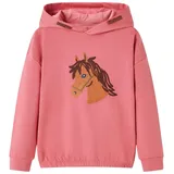 vidaXL Kinder-Kapuzenpullover Pferd Sweatshirt Hoodie Pullover Kinderpulli Altrosa 128 - 128