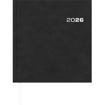 Zettler Wochenbuch Sekretär 2026 - Bürokalender 20x21 cm - Farbe: anthrazit - 1 Woche auf 2 Seiten - Buchkalender - 786-0021