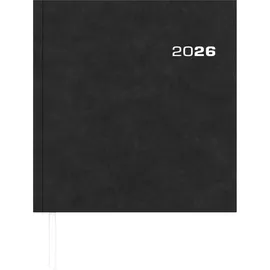 Zettler Wochenbuch Sekretär 2026 - Bürokalender 20x21 cm - Farbe: anthrazit - 1 Woche auf 2 Seiten - Buchkalender - 786-0021