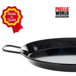 Leichte emaillierte Paella Pfanne mit Griffen - Universell einsetzbar und robust: Original spanische Paella Pfanne Typ Valenciana Ø 100 cm