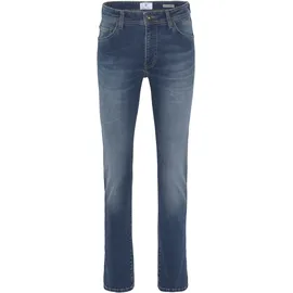 delmao Stretch-Jeans ""Reed"", Herren, Gr. 36, Länge 32, blau (blau used), Obermaterial: 82% Baumwolle, 16% Polyester, 2% Elasthan, Basic, normal lang, Jeans, gerader Beinschnitt, Used-Look-Waschung, niedrige Leibhöhe