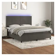 vidaXL Boxspringbett 180 x 200 cm Dunkelgrau
