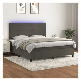 vidaXL Boxspringbett 180 x 200 cm Dunkelgrau