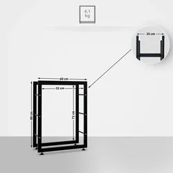 CLP Kaminholzständer Keri V2 schwarz/25x60x80 cm
