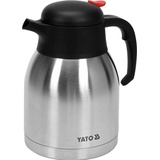 Yato YG-07013 Thermoskanne 1,5L Edelstahl Isolierkanne Tee-Kaffeekanne mit Griff, Thermoskanne, Schwarz,
