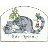 Heritage Crafts Kreativset Heritage Kreuzstich Set Aida "Ich hasse Weihnachten (A)", (embroidery kit by Marussia)