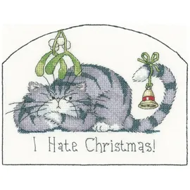 Heritage Crafts Kreativset Heritage Kreuzstich Set Aida "Ich hasse Weihnachten (A)", (embroidery kit by Marussia)