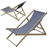 myowntrade Liegestuhl Liege Stuhl Strand Strandliege Sonnenliege Gartenliege Klappstuhl Anthrazit
