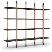 Casa Padrino Luxus Regalschrank Matt Schwarz / Kupfer 300