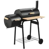 Grillmeister Holzkohle Smokergrill GMS 92 A1 BBQ Grill SMoker Set Grillwagen