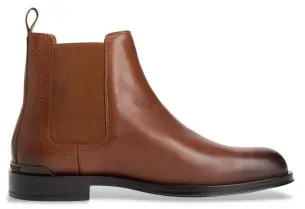 Tommy Hilfiger für Herren. FM0FM05578 Chelsea-Stiefel aus braunem Leder für Unternehmen (43), Wohnung, Keine, Lässig