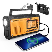 XHDATA D608WB Tragbares Notfall Radio mit Kurbel Solarradio mit Kurbel 3000mAh Akku Wiederaufladbares LED Taschenlampe und Leselicht SOS Alarm FM/MW/SW Bluetooth-Musik für Outdoor und Camping