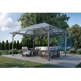 Gartenpavillon 3x4m Polycarbonat Hardtop Alu Metall Gazebo Terrasse wasserdicht