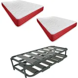 DUÉRMETE ONLINE Komplett mit 2 Matratzen Lite (Winter-/Sommerseite) + verstärktem Nestbett, Stahllegierung, 90 x 190 cm